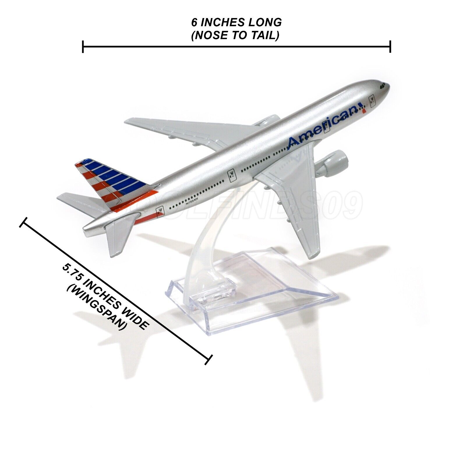 American Airlines Die-Cast Model Plane Boeing B777 Kit HPM16-104 with Stand