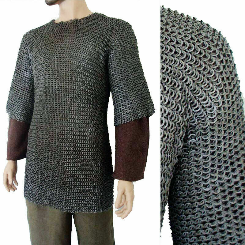 Chain Mail Flat Riveted with Flat Washer Shirt Chain Mail Haubergeon armor