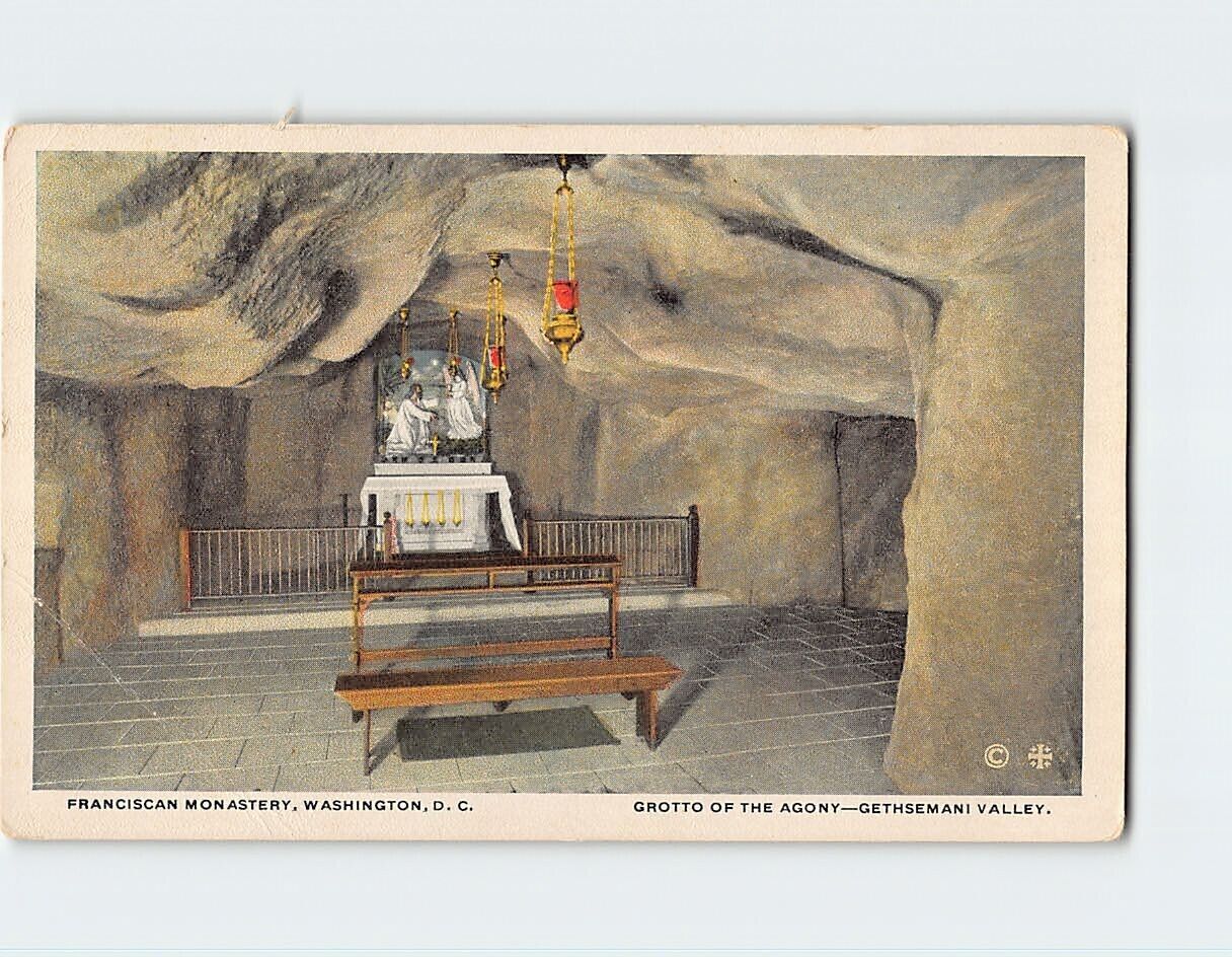 Postcard Grotto Of The Agony Gethsemani Valley Franciscan Monastery DC USA