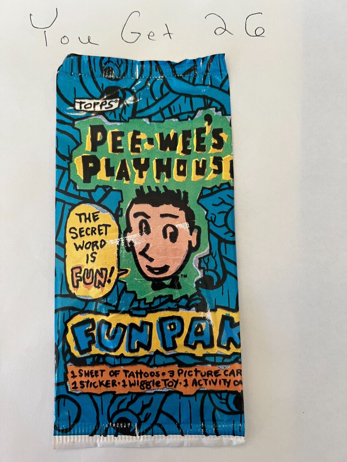 1988 TOPPS Pee-Wee's Playhouse Fun Paks - Lot of [26] Sealed Card Packs TOP DEAL