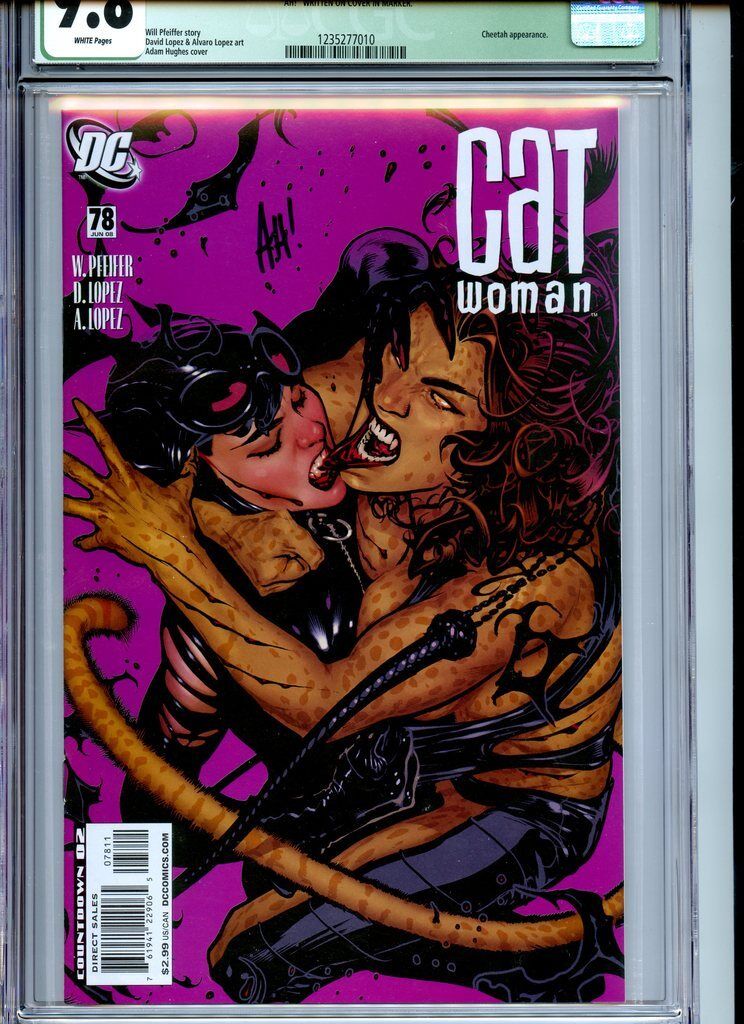 Catwoman #78 CGC 9.8 Adam Huges Sig (unverified) Cheetah Appearance