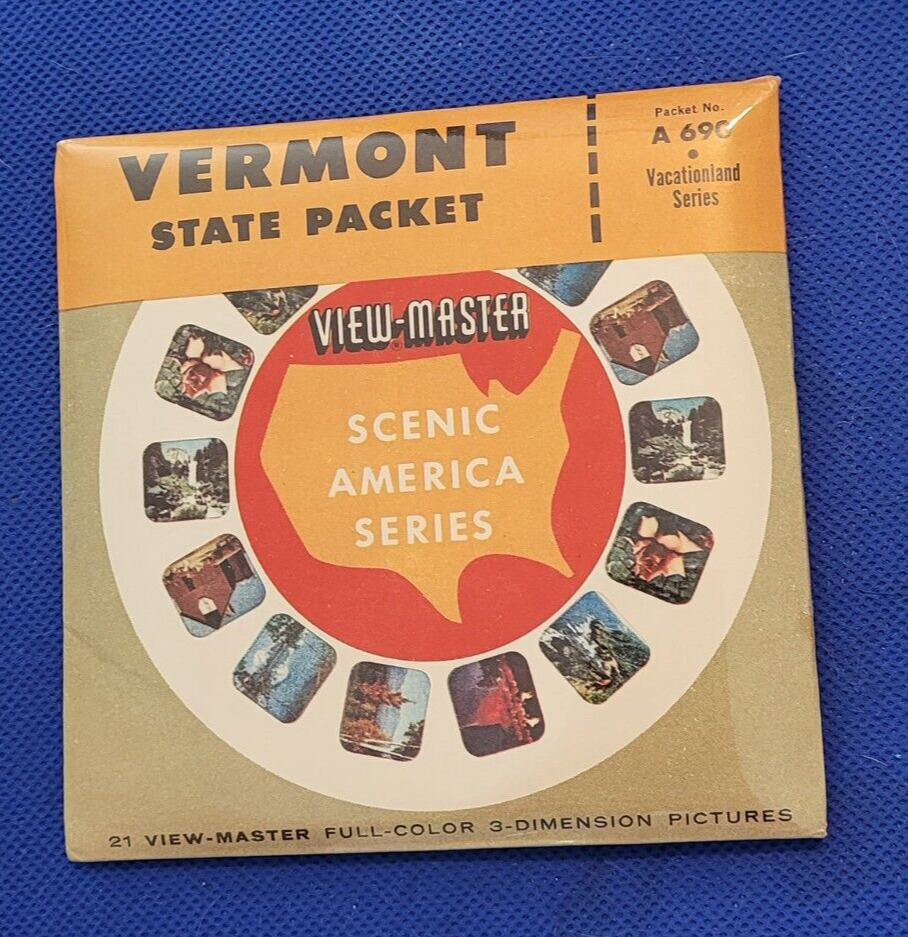 SEALED Universal A690 Vermont State Tour Scenic view-master 3 Reels Packet