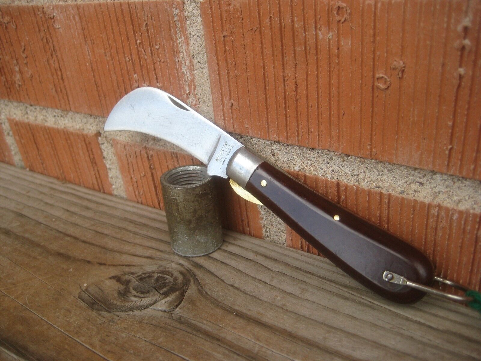 1950s Vintage 1 Blade M. KLEIN & SONS ** Carbon Hawkbill Pruner Pocket Knife USA