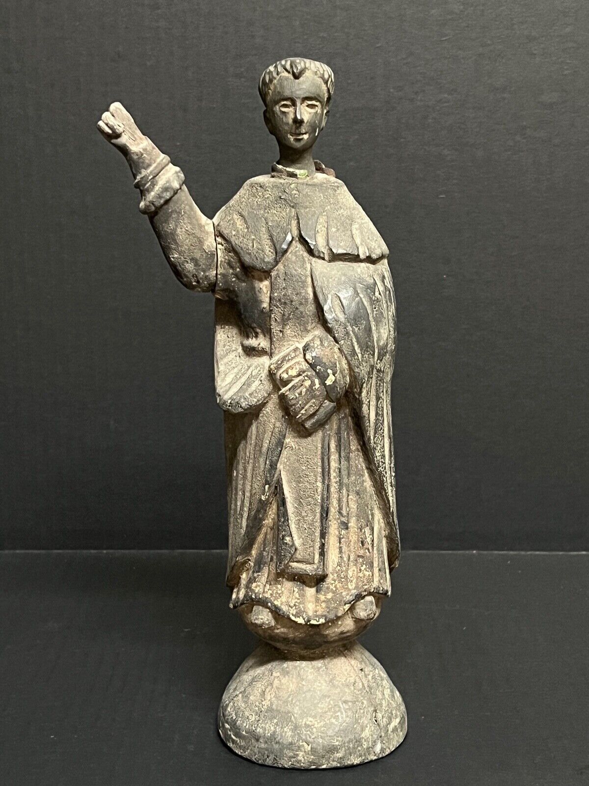 EARLY 19TH CENTURY CARVED WOOD RELIGIOUS SAINT THOMAS