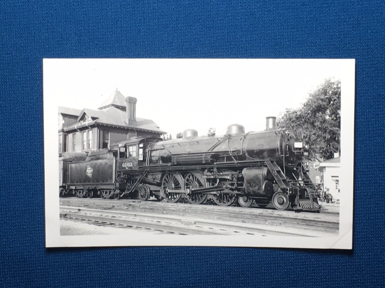 Chicago Milwaukee St Paul & Pacific Railroad Locomotive No. 6103 Antique Photo