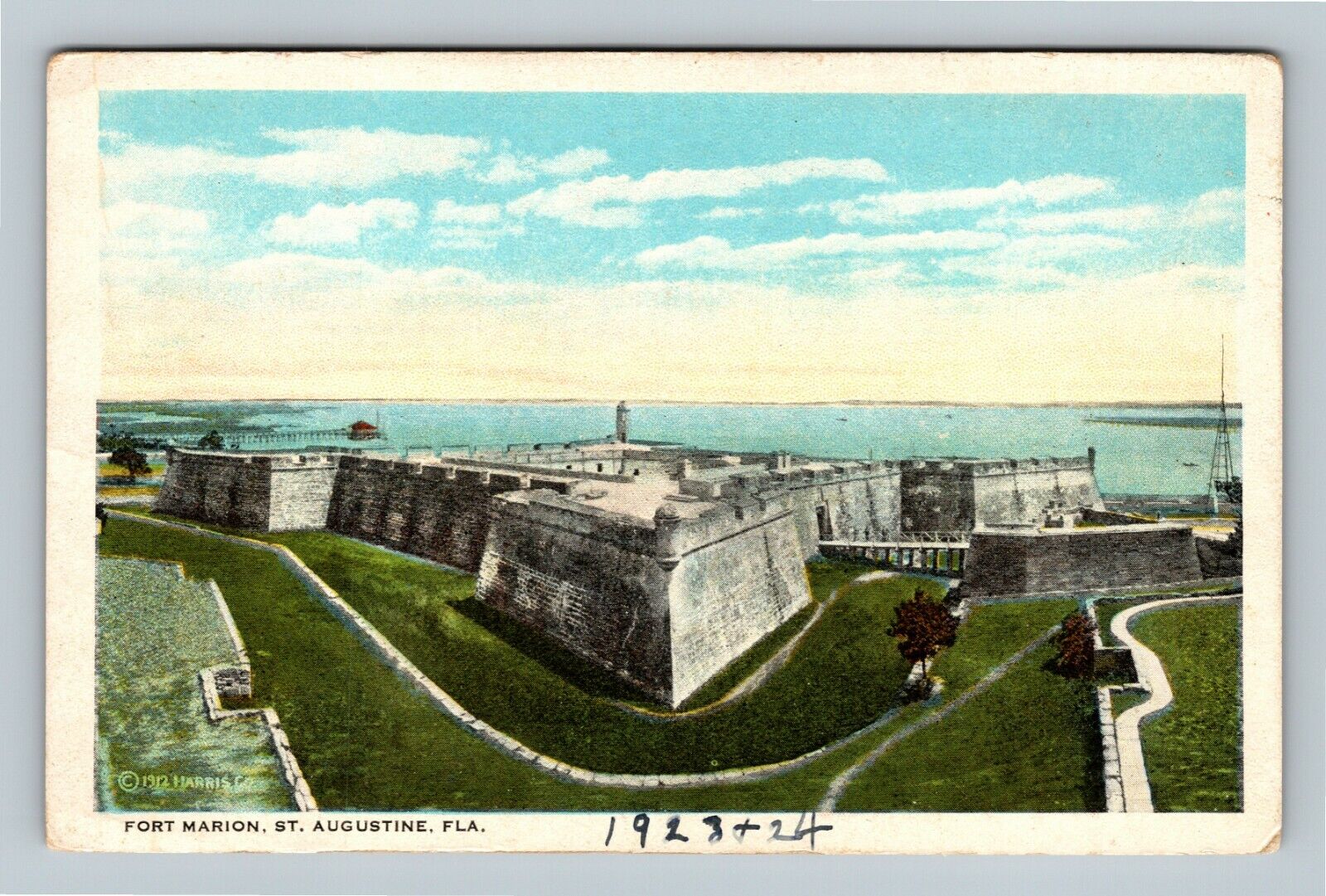 St Augustine FL, Fort Marion, Florida Vintage Postcard