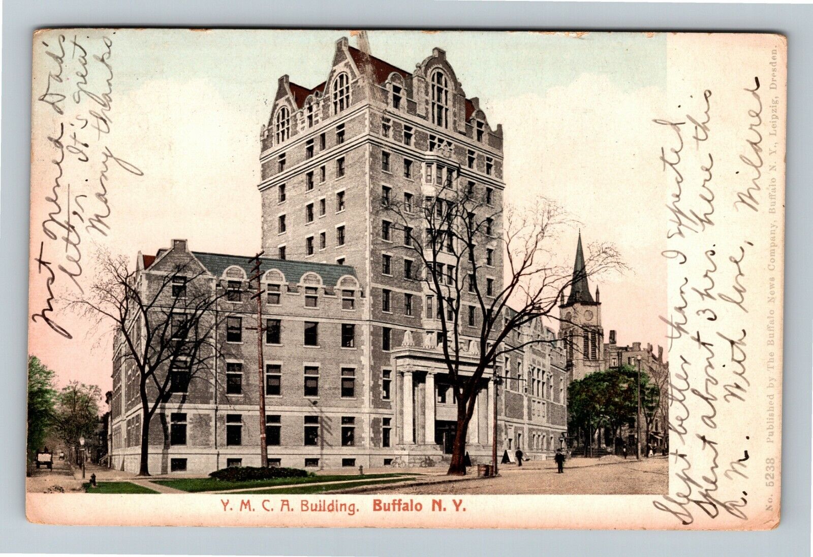 Buffalo NY, YMCA Building, New York c1905 Vintage Postcard