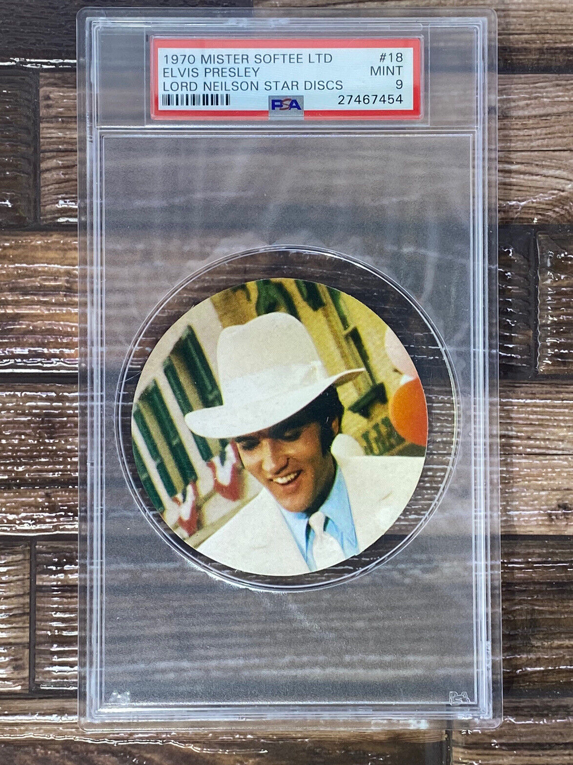 1970 Mister Softee Ltd. Lord Neilson\'s Star Discs #18 Elvis Presley PSA 9