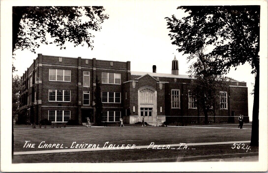 Real Photo Postcard The Chapel at Central College in Pella, Iowa