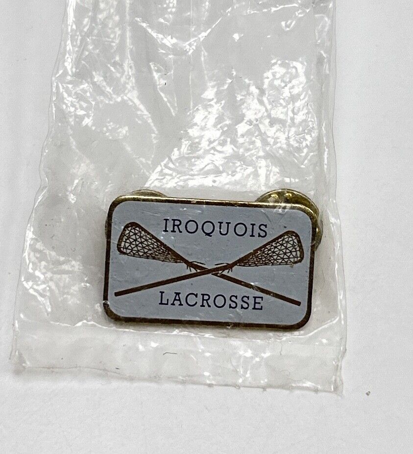 Vintage Iroquois Lacrosse Pin Native American Enamel Lapel Hat A1
