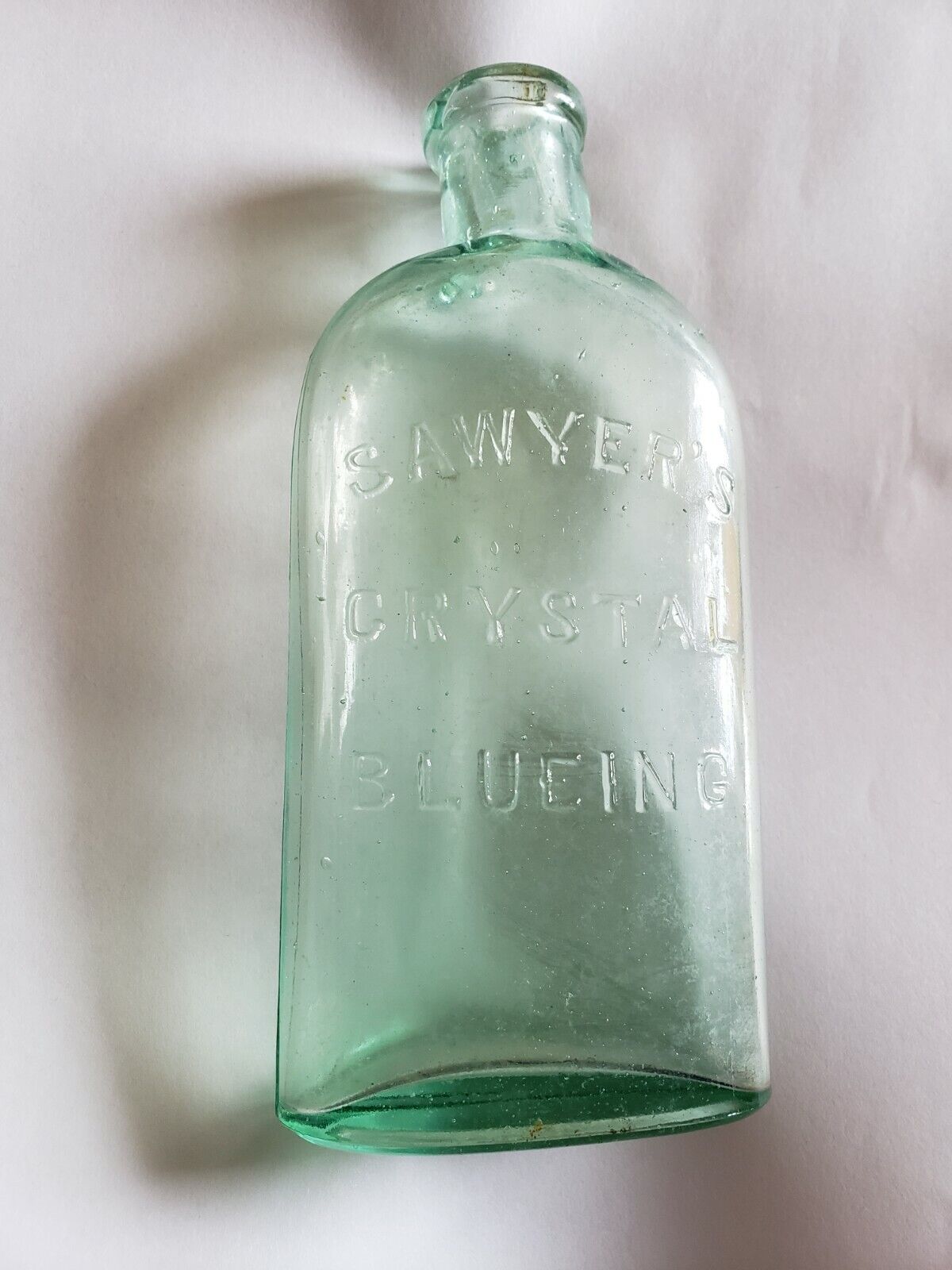 Antique Aqua Sawyer\'s Crystal Bluing Bottle #3