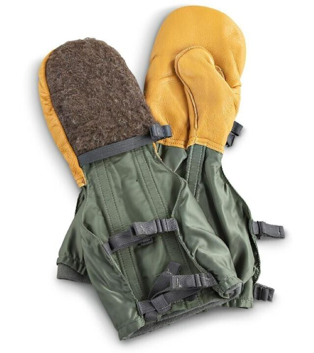 US MILITARY N-4B ARCTIC MITTEN\'S WITH WOOL SNAP-IN LINERS SIZE MEDIUM