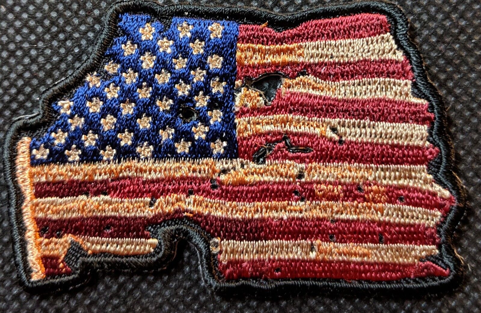 Tattered Vintage American Flag Torn Rustic American Flag Embroidered Biker Patch