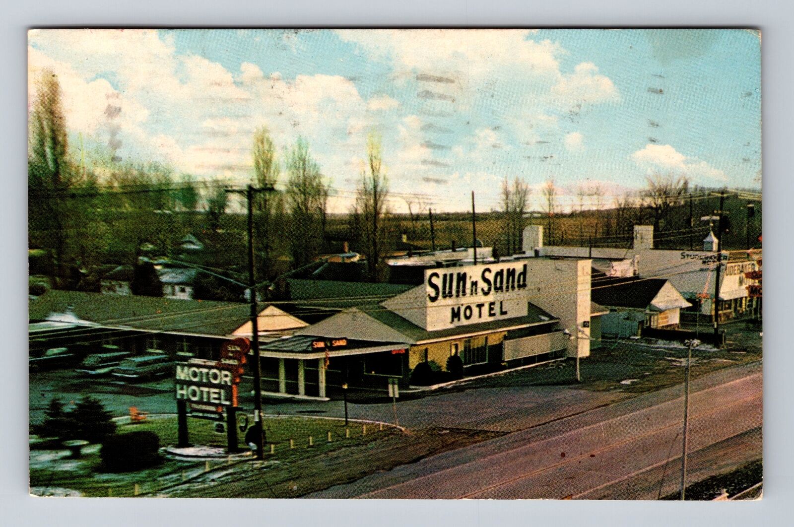 Plattsburgh NY-New York, Sun N Sand Hotel, Advertising Vintage c1966 Postcard
