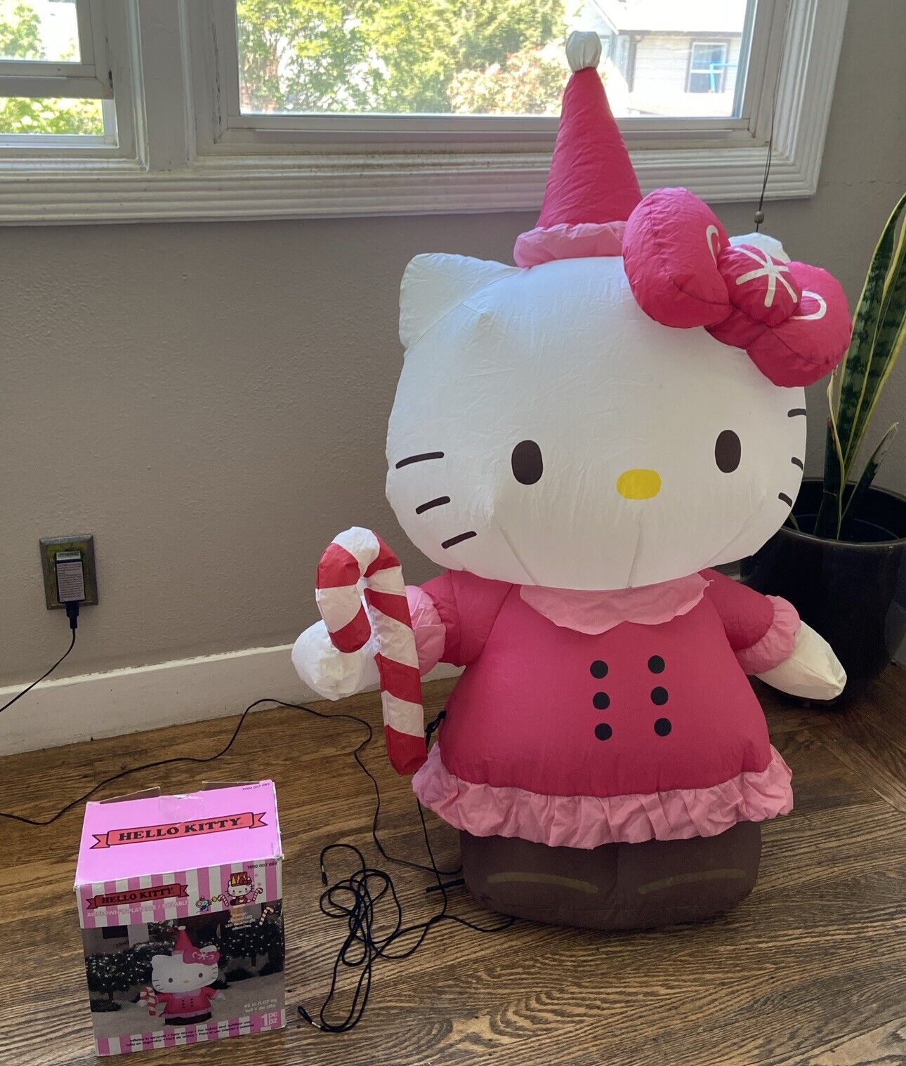 RARE 2013 Gemmy Hello Kitty 3.5' Tall Christmas LED Lighted Airblown Inflatable