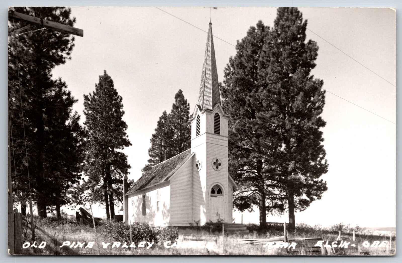 Old Pine Valley Church Elgin Oregon OR RPPC Postcard