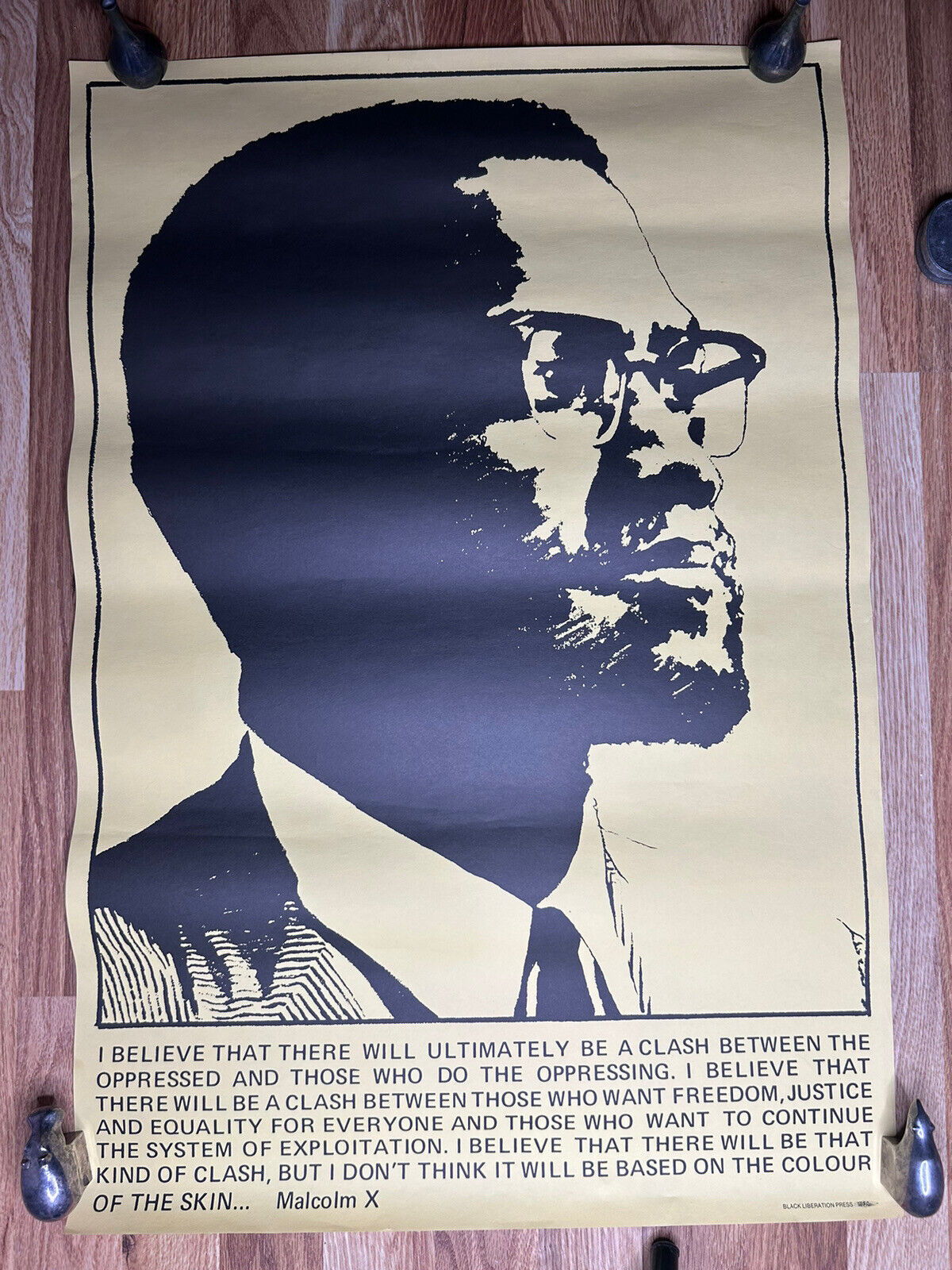 Black Civil Rights Poster Black Malcolm X BLACK LIBERATION PRESS ORIGINAL