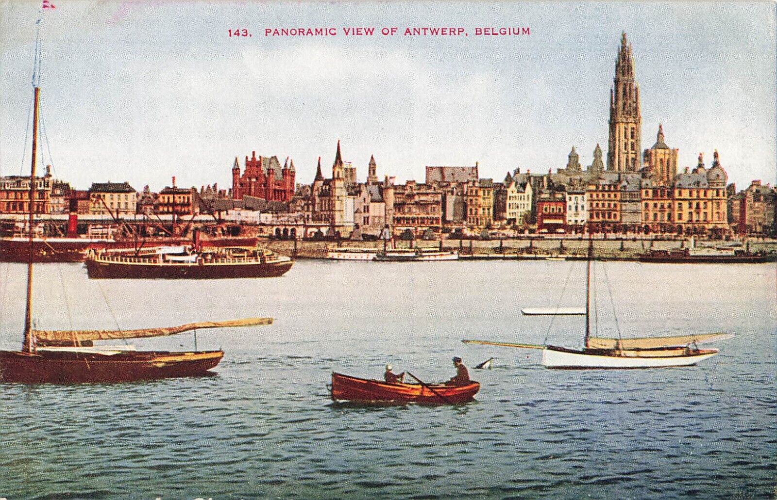 Postcard Panoramic View of Antwerp Belgium