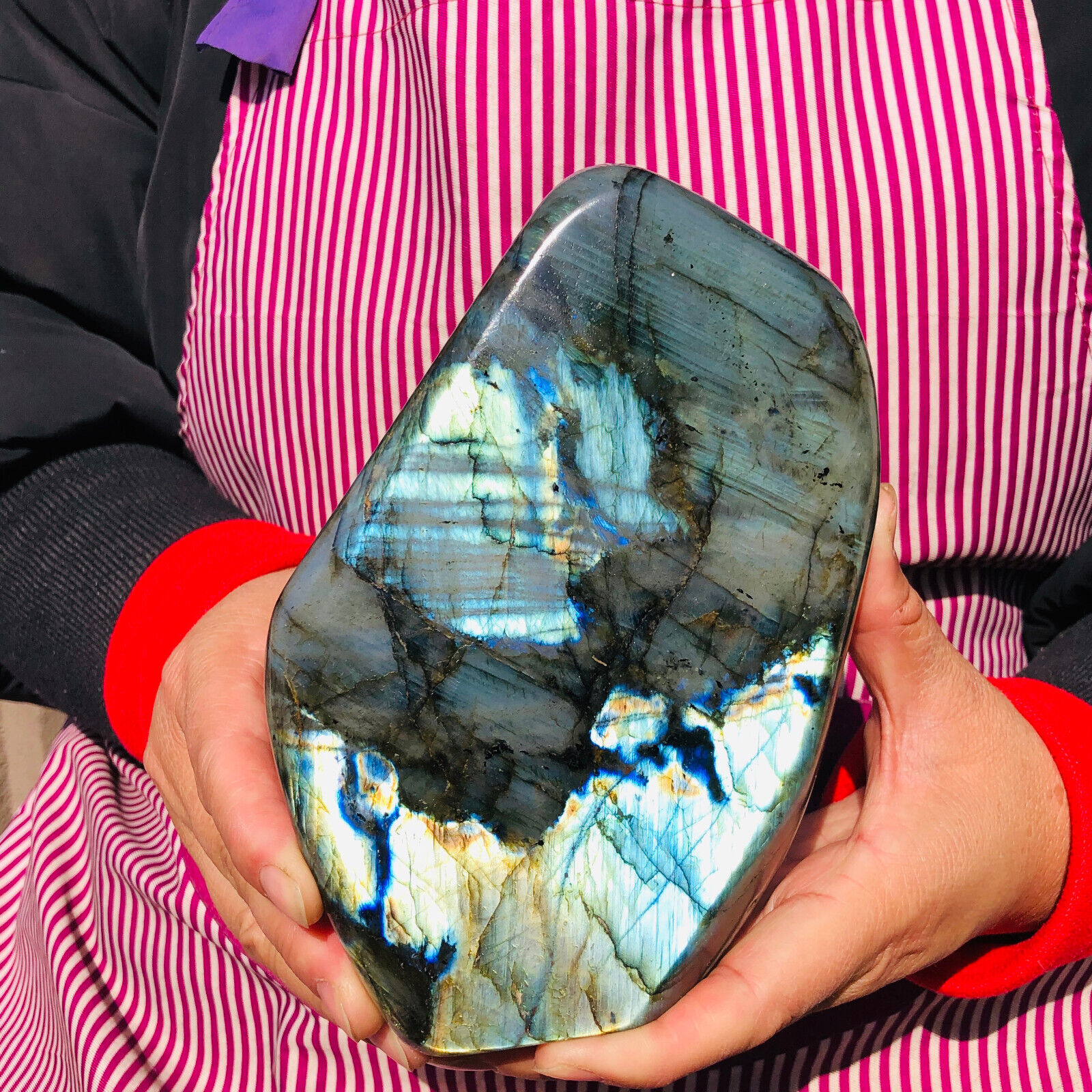 1600g Huge Gorgeous Labradorite Quartz Crystal Stone Specimen Healing 560