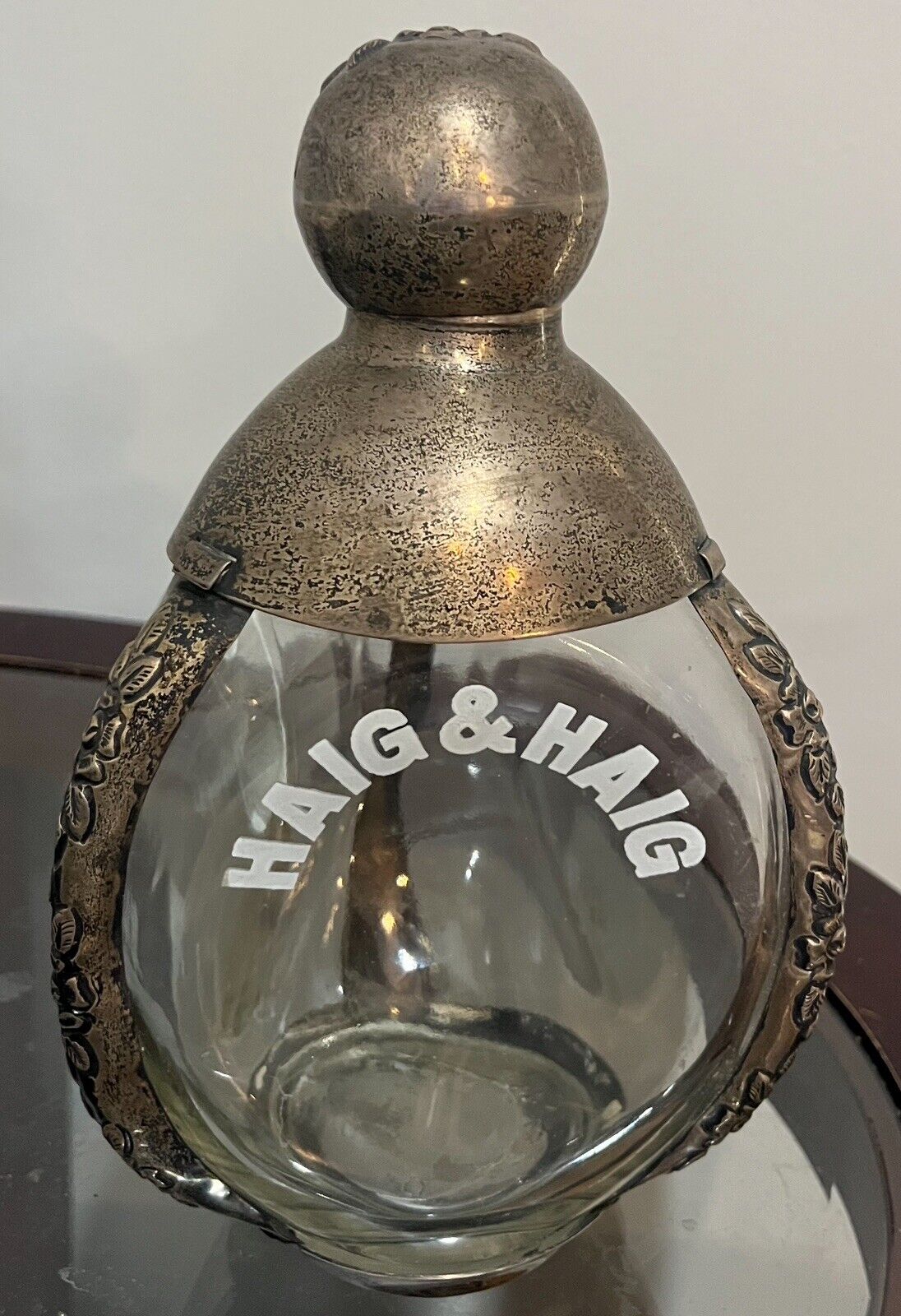 Haig’s Vintage Bottle Decanter,  Sterling Silver Overlay- with Cap