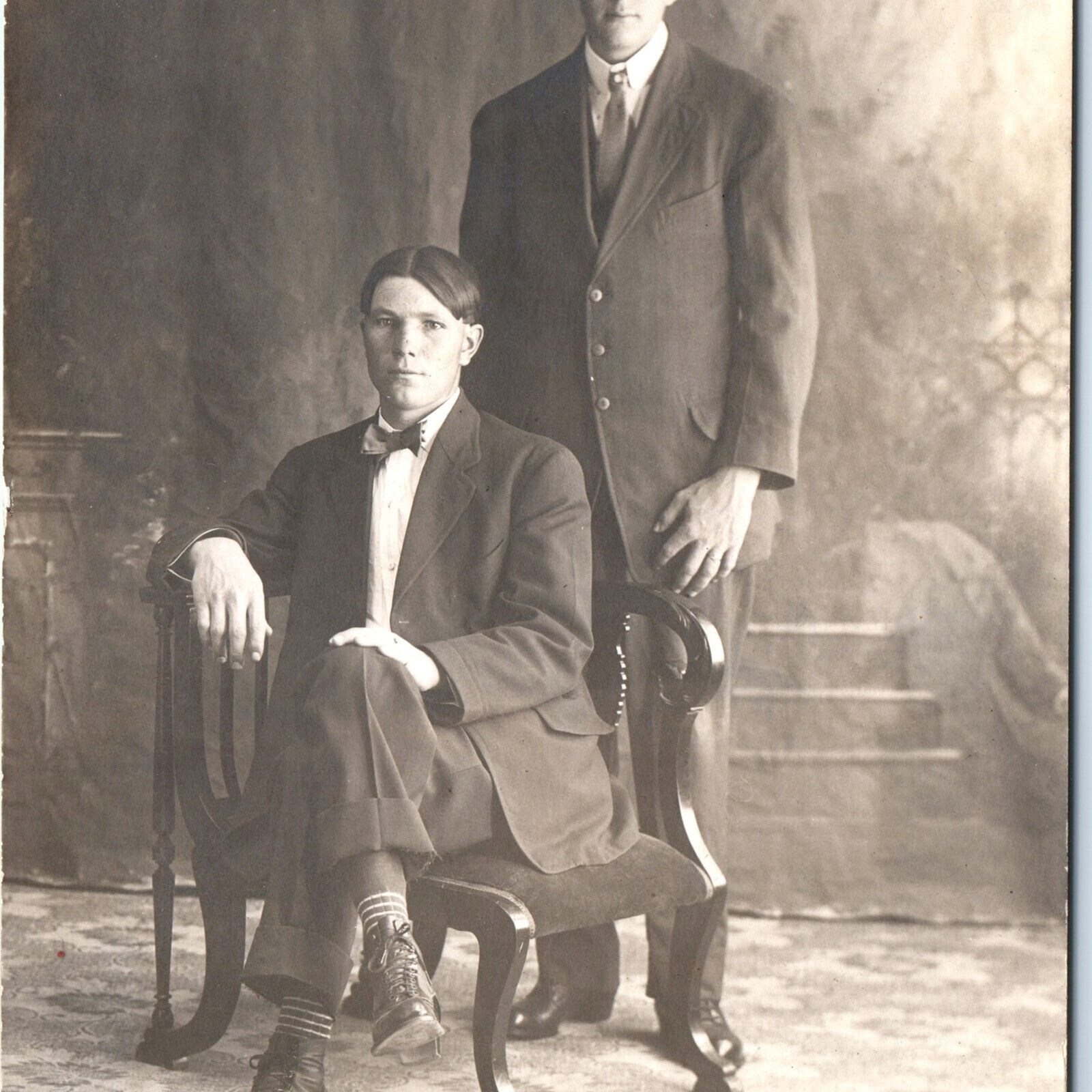 ID\'d c1910s Handsome Young Men Friends RPPC Real Photo Carpenter & Hardwick A142