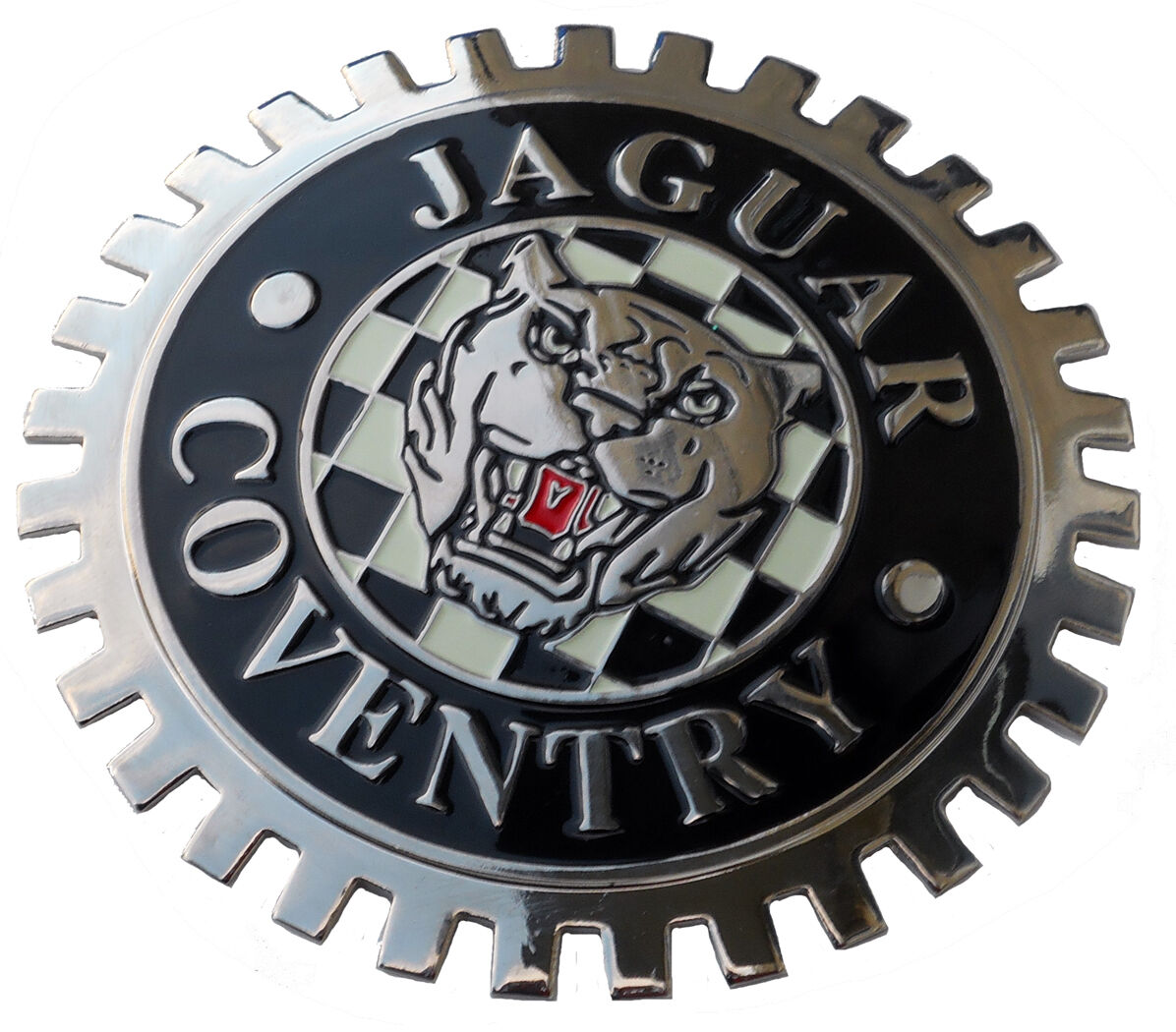 Jaguar growler XKE style car grille badge c/w grille mounting hardware
