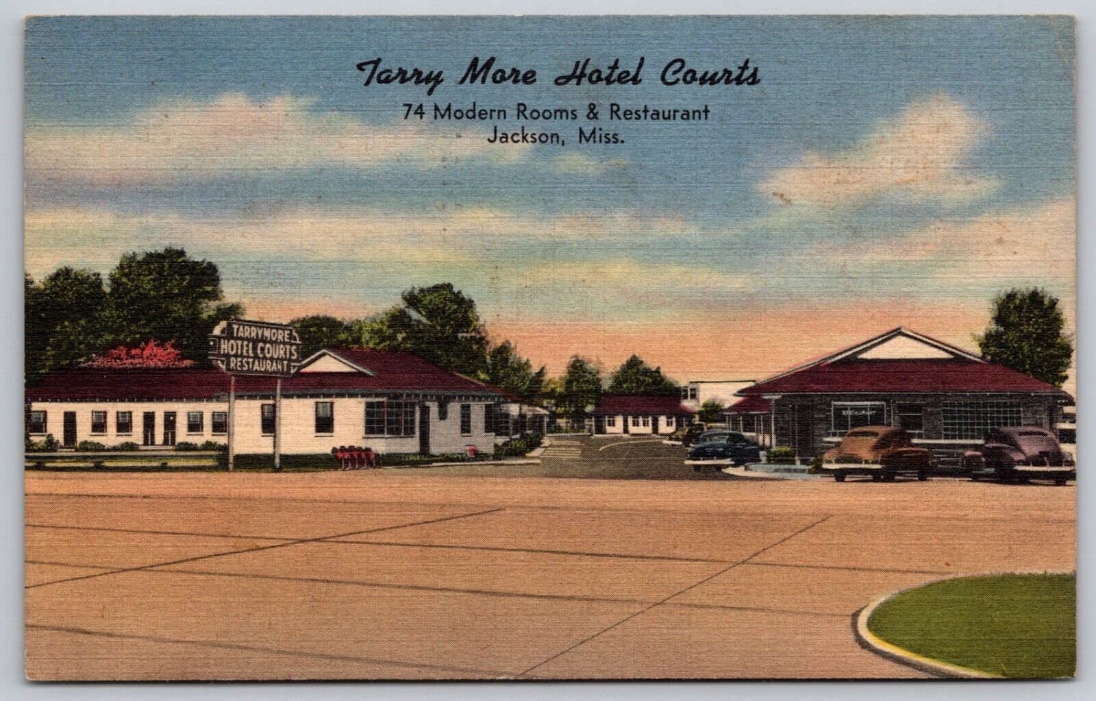 Terry More Hotel Courts Jackson Mississippi Motel & Restaurant - Postcard