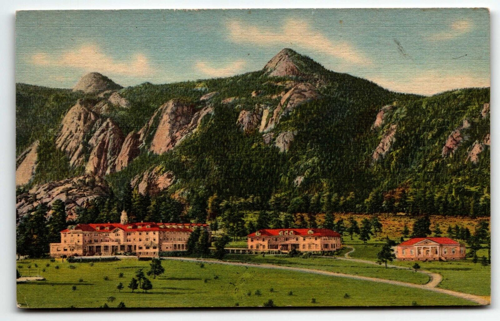 Stanley Hotel Linen Postcard Estes Park Colorado CO UNP Rocky Mountains