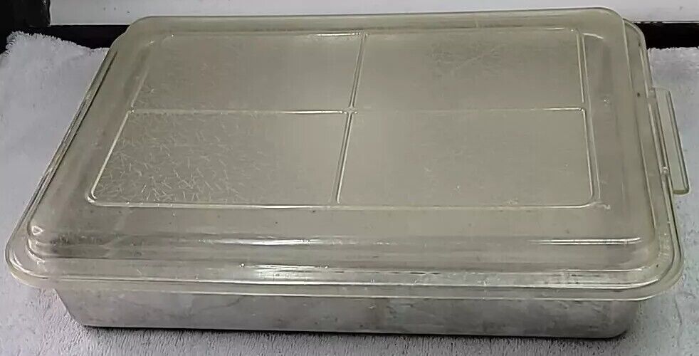 Vtg.  Rema Air Bake Double Wall Insulated Aluminum Cake Pan With Lid 13x9x2 1/4