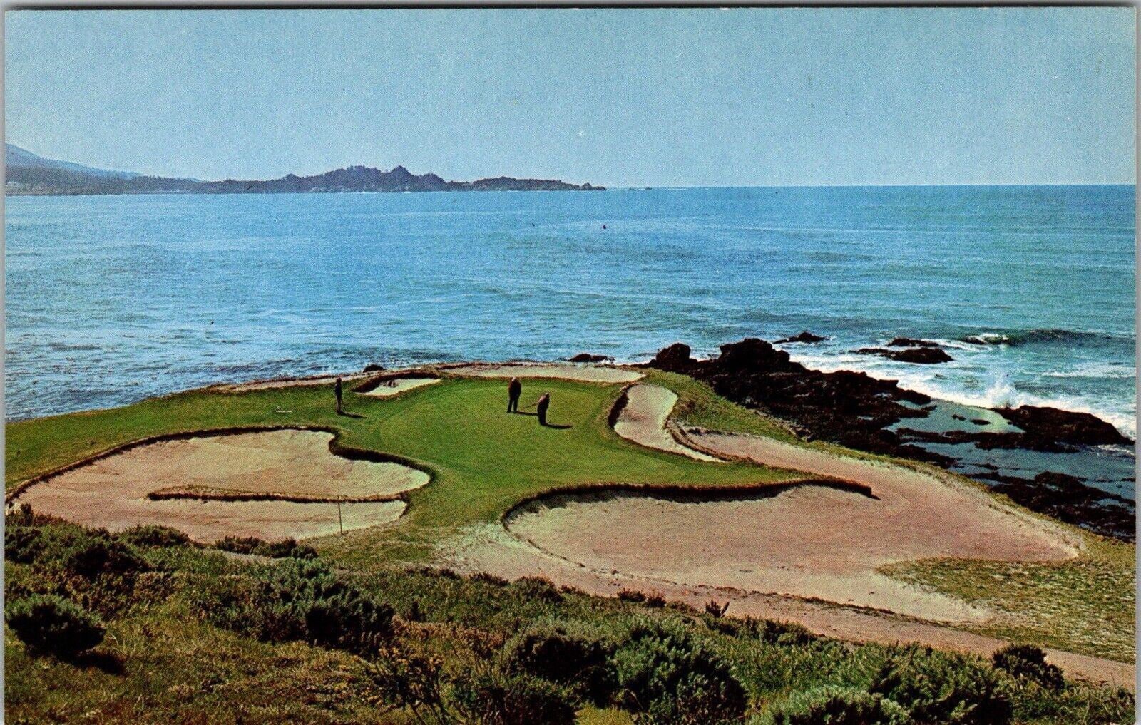 Pebble Beach Golf Course, California CA 7th Hole Vintage Postcard JC9
