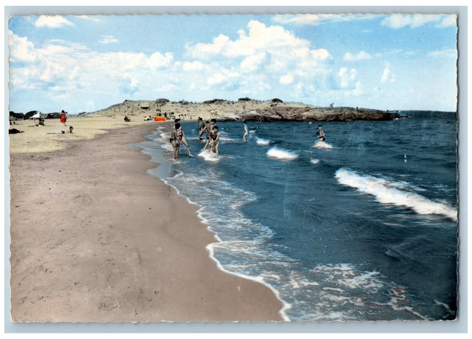 c1950's Saint Pierre Sur Mer (Aude) The Beach France RPPC Photo Postcard