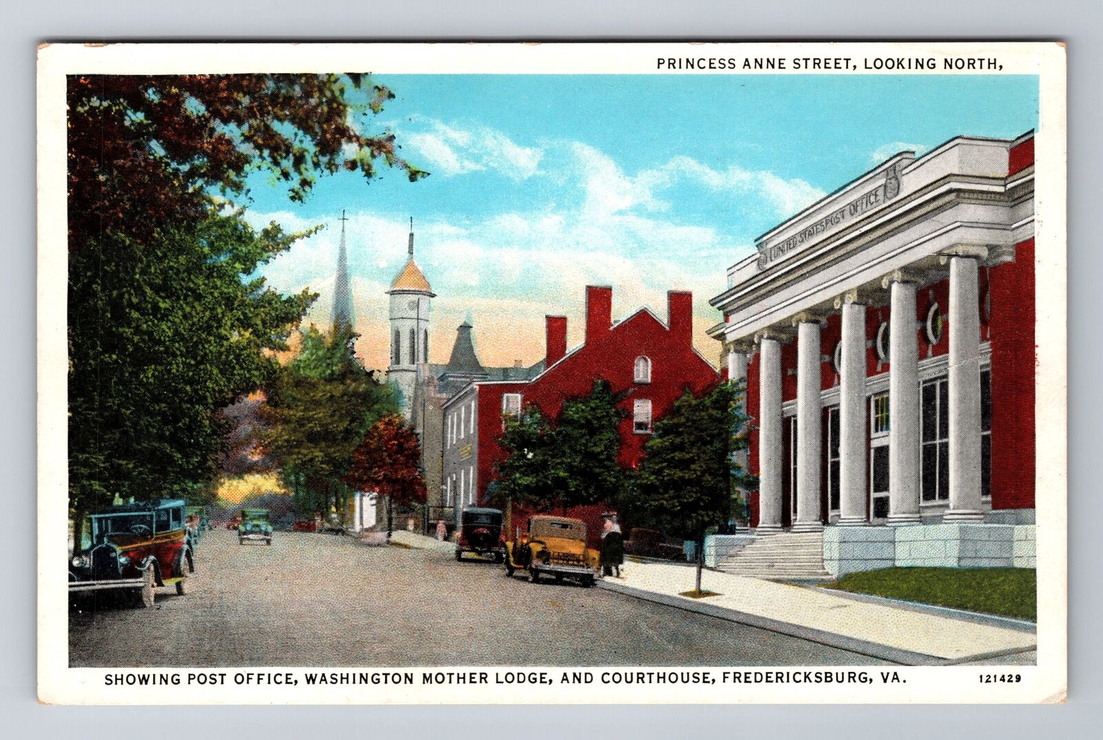 Fredericksburg VA-Virginia, Princess Anne Street, Antique, Vintage Postcard