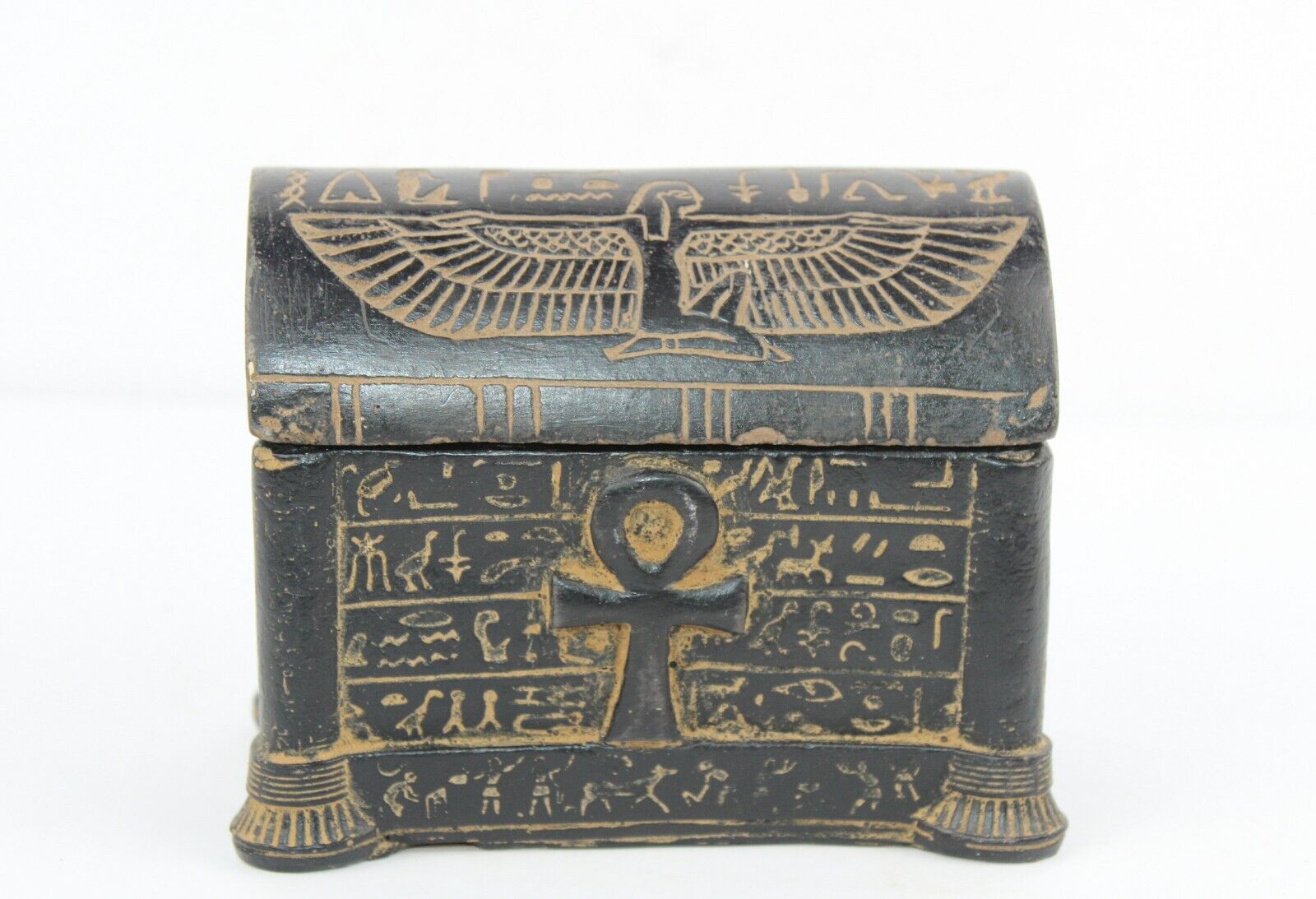 Rare Ancient Egyptian Pharaonic Antique Isis Jewelry Box Carved Protect Symbols