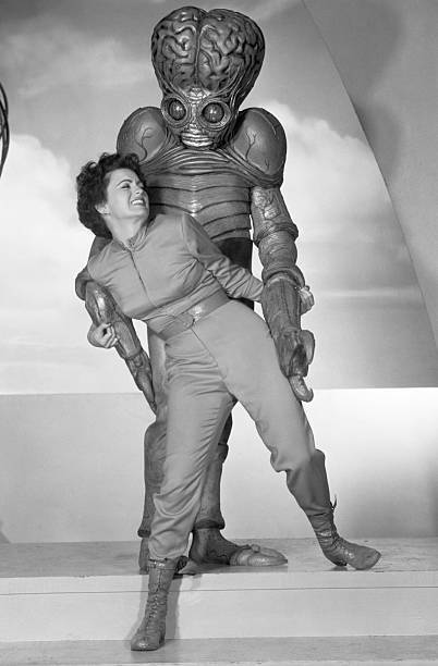 Faith Domergue with Space Mutant 1955 Photo - Latest thing in movie monsters...F