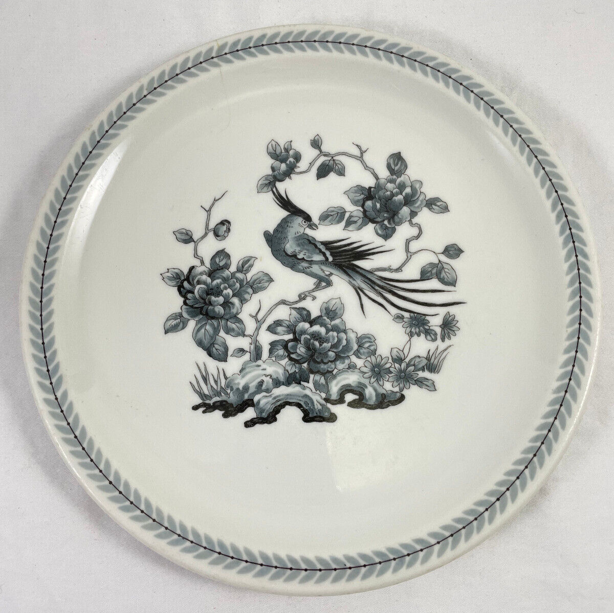 Bird & Flowers Salad Plate Syracuse China 1930’s Restaurant Ware 9\