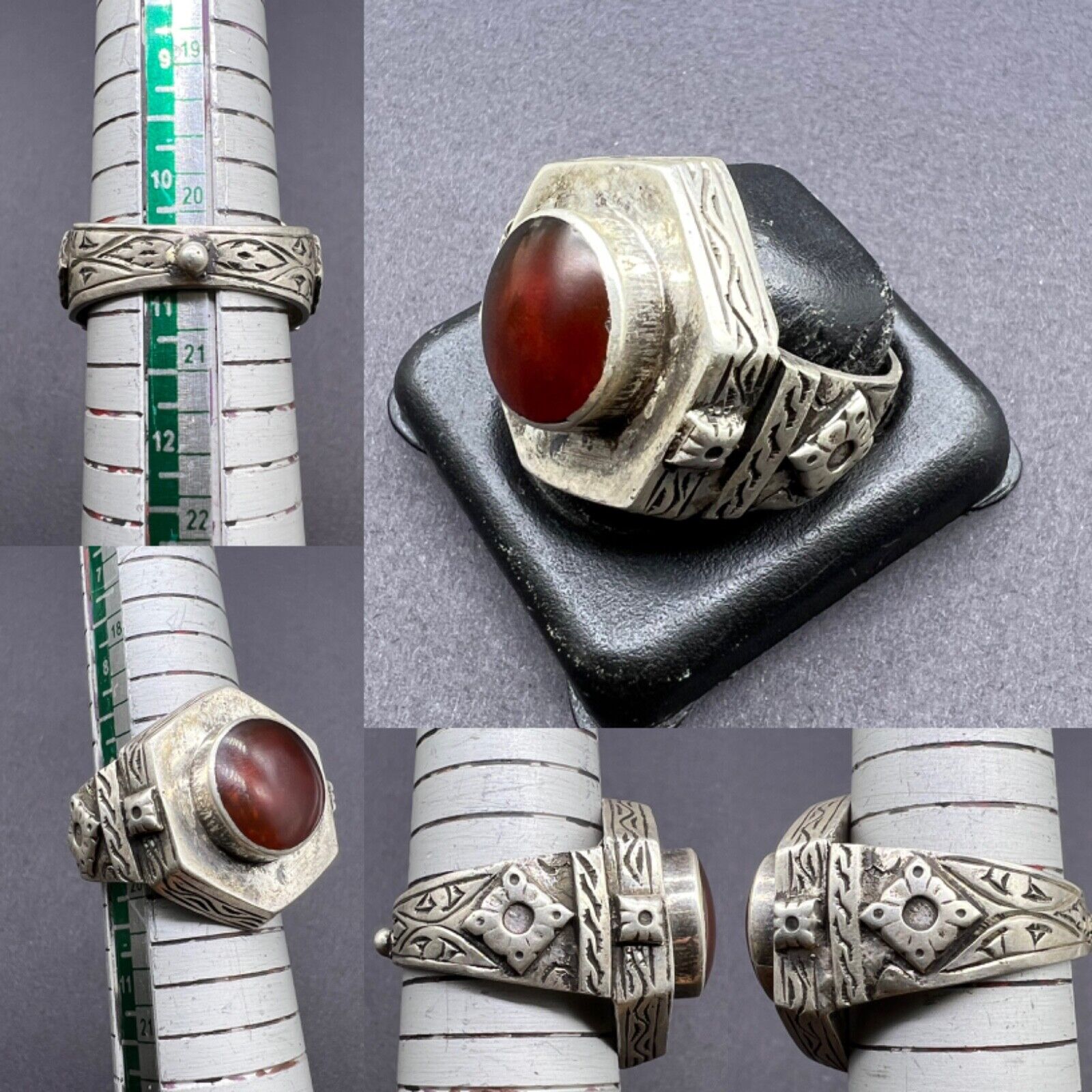 Rare Antique Old Islamic Seljuk Artifact Central Asian Jewelry Pure Sliver Ring