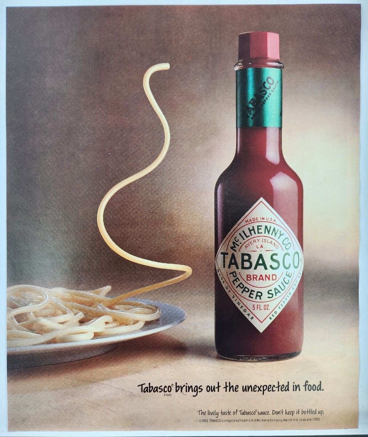 1992 Tabasco Hot Pepper Sauce McIlhenny Co Brings Out The... Poster Print Ad