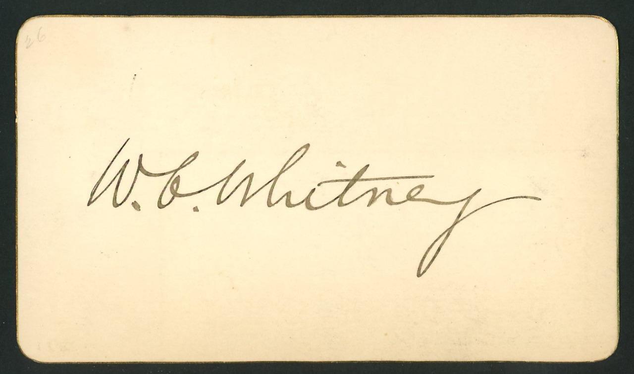 WILLIAM COLLINS WHITNEY (1841-1904) signed card | US Secretary of Navy autograph