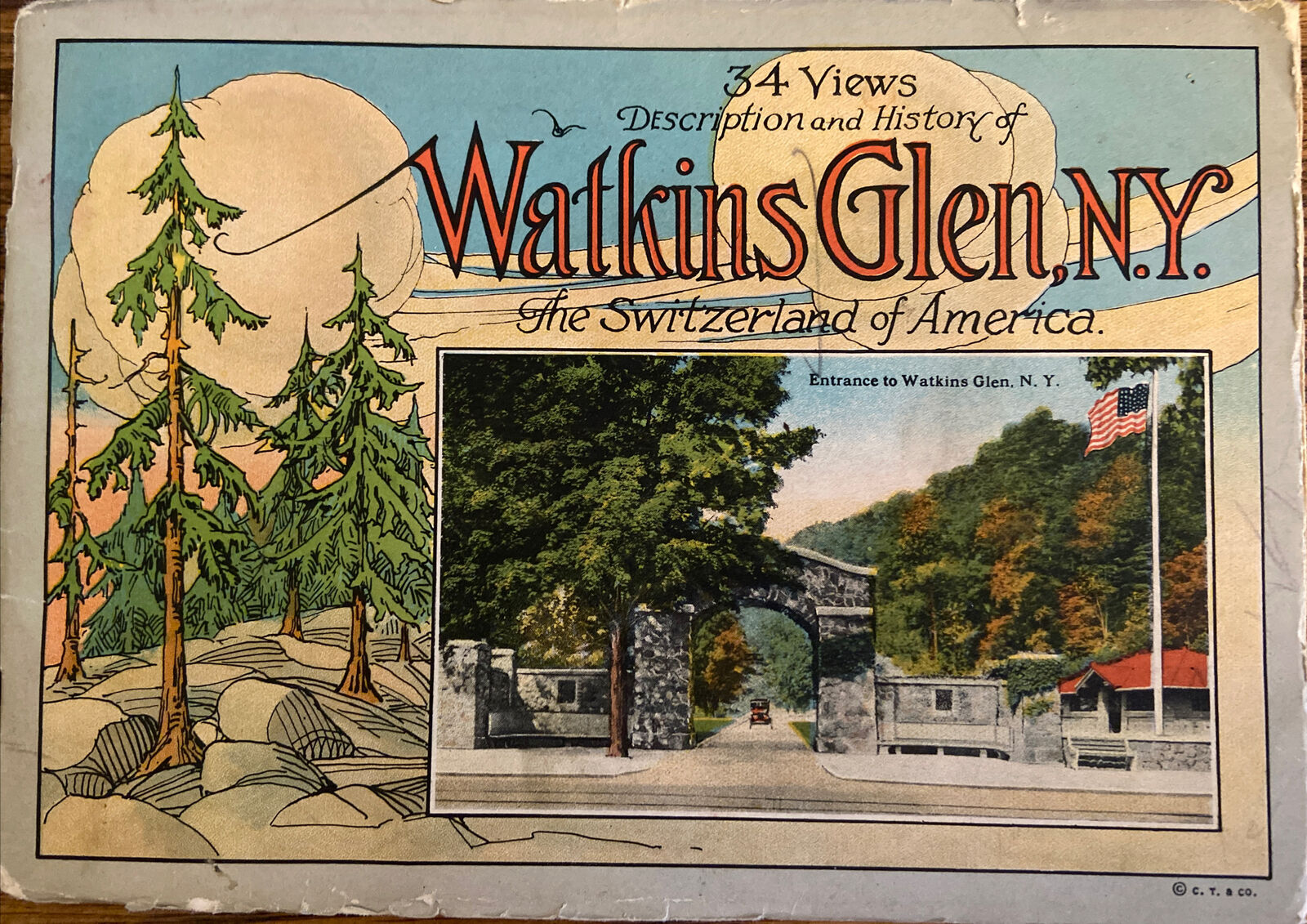 Vintage Souvenir Watkins Glen, New York. Scenic Views Photos 34 views.