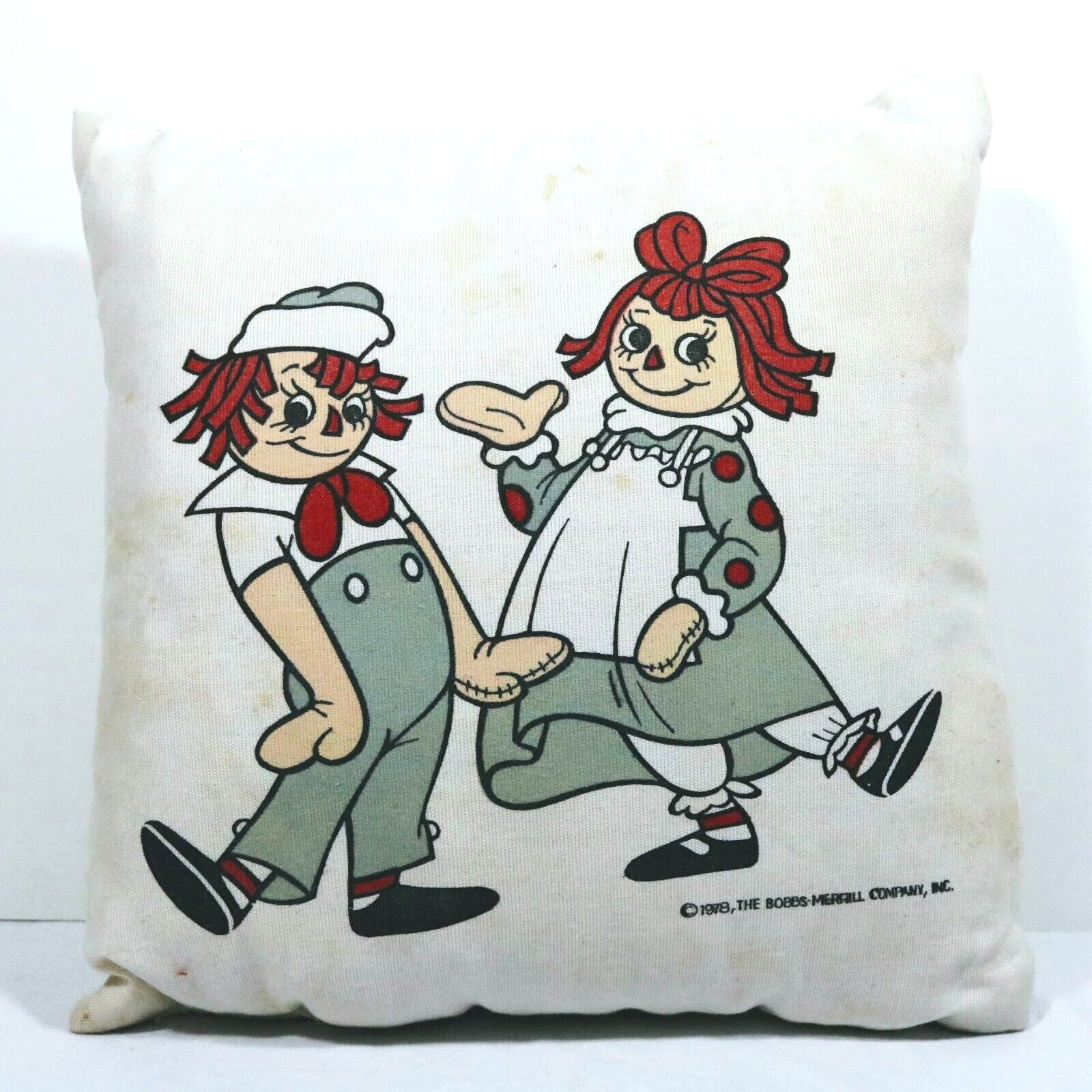 1978 Raggedy Ann and Andy Pillow Bobbs Merrill