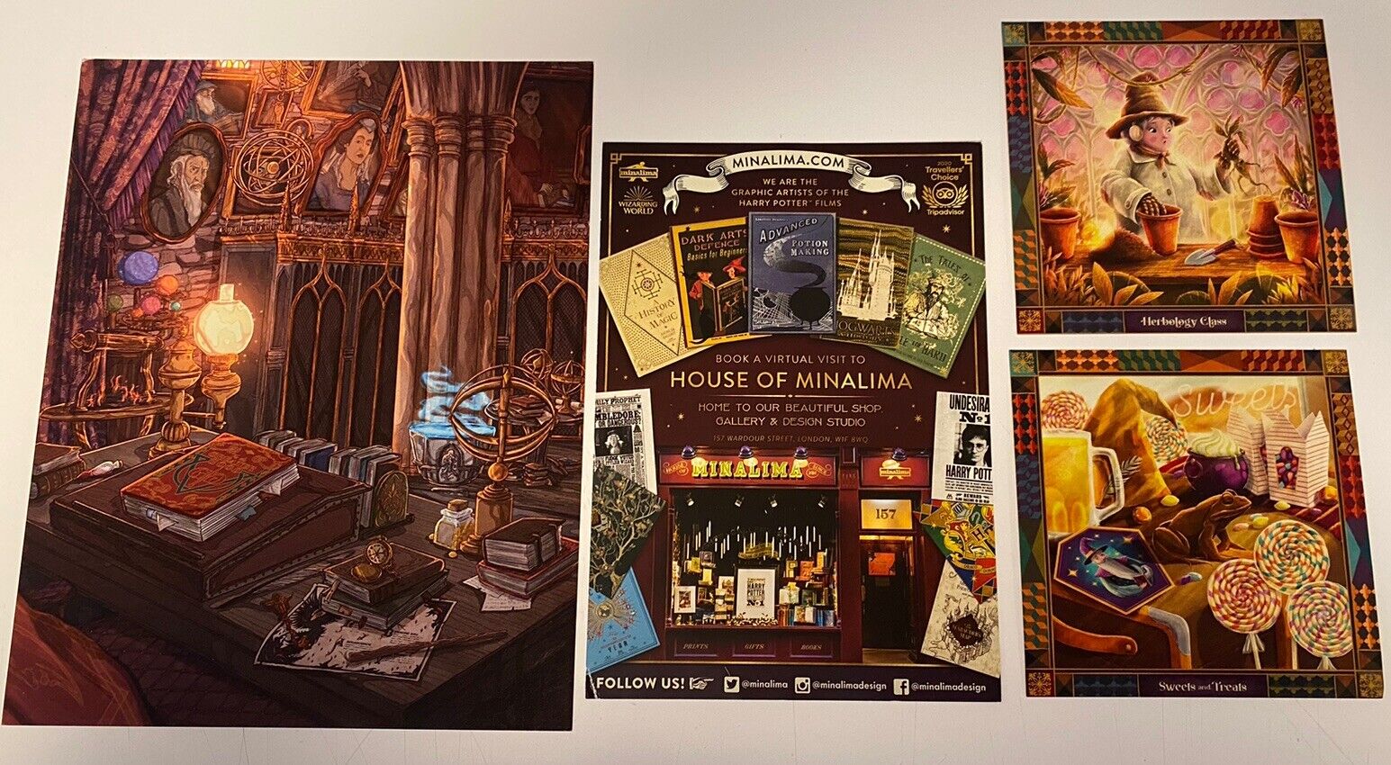 Rare Harry Potter Wizarding Dumbledore Litjoy & MINALIMA PROMO Art PRINT LOT New