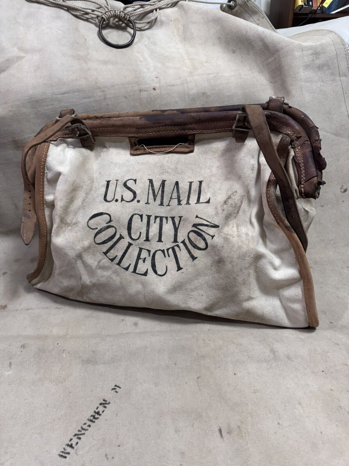 Beautiful VTG Rare 70s USPS US Mail Carrier Canvas City Collection Satchel Bag