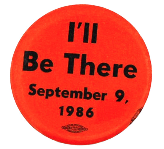 VTG 1986 Union Vote I'll Be There September 9,  Pinback Button