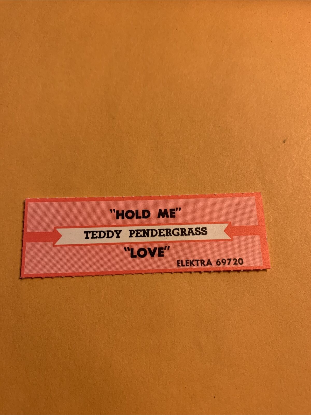 1 JUKEBOX TITLE STRIP Teddy Pendergrass Hold me/love 45