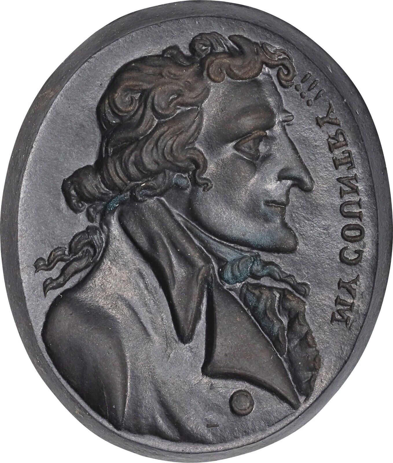 1790's Thomas Paine Portrait Intaglio Wedgwood Black Basalt