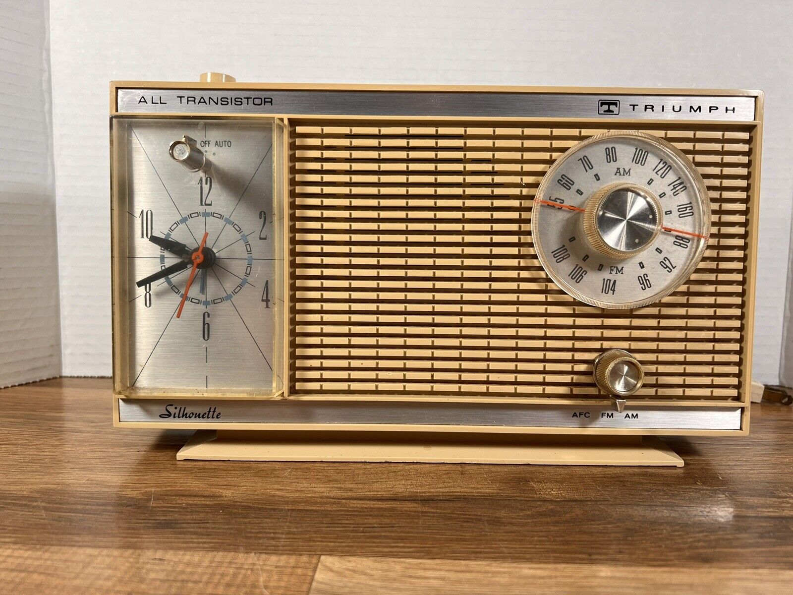 Vintage Triumph Model RK-604 Radio & Alarm Clock. Radio Works Clock Doesn’t