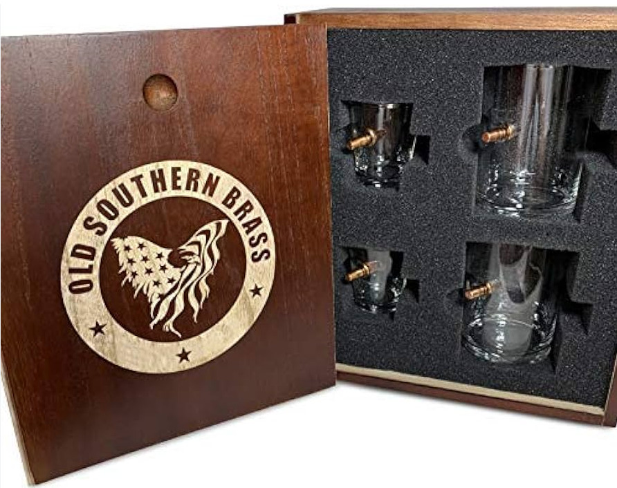 308 Caliber Authentic Solid Copper Projectile Glass Gift Set - NEW in BOX