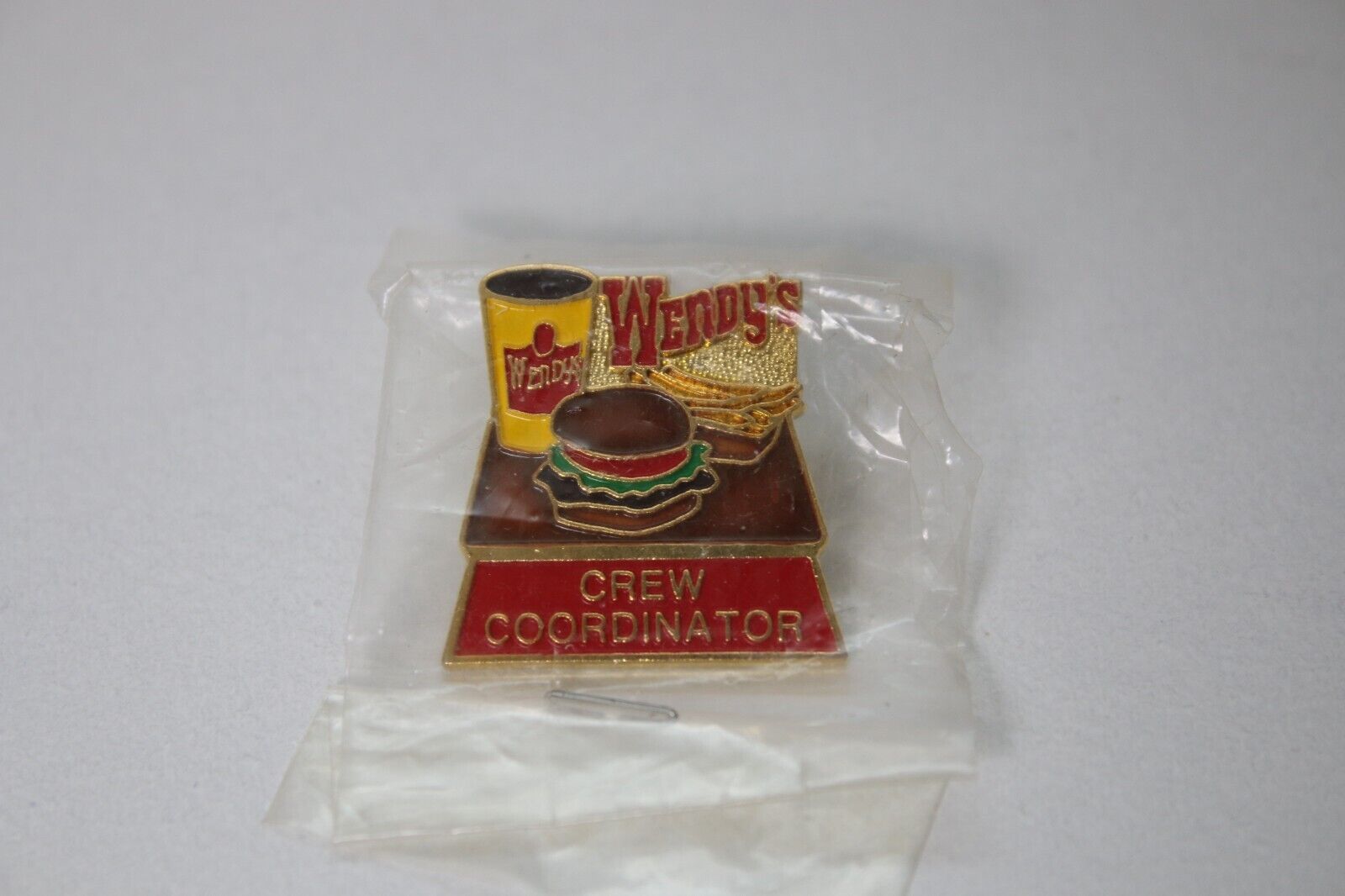 Vintage Wendy\'s Old Fashioned Hamburgers Crew Coordinator Employee Lapel Pin