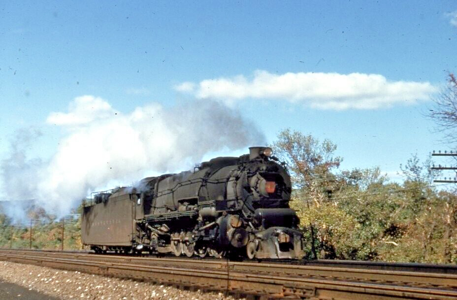 PRR pennsylvania railroad M-1 6742 view tower dupe slide 1956