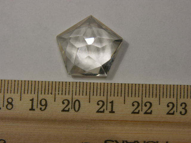 Clear quartz faceted gem 18x18x11mm  Brazil 17 carats jn59